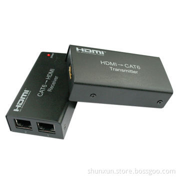 60m HDMI Extender Over Dual CAT5 Cable, Supports HDCP